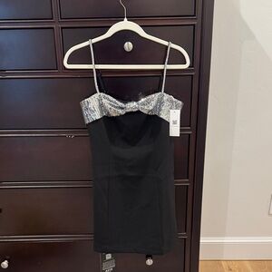 ASTR  Black and Silver Sequin Dress